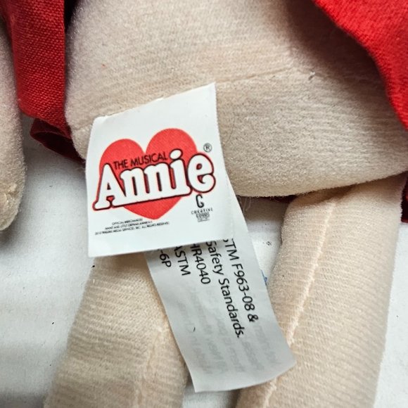 Raggedy Doll The Musical Annie Soft Plush Orange Yarn Hair Red Dress 15" - Picture 3 of 10
